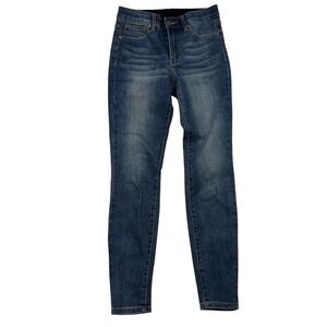 Grace & Lace Skinny Leg Denim Blue Jeans High Waist Medium Wash Sz 4
